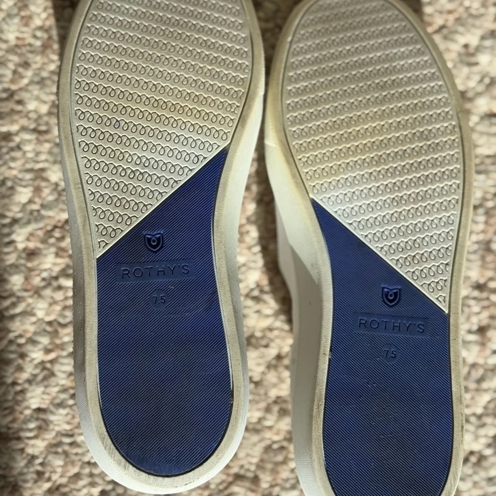 Rothy's The Original Slip On Sneaker Womens Size 7.5 White Casual Knit Shoes